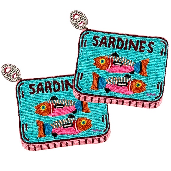 Lily Posh Beaded Sardine Bag, Sardines in Tin Can Coin Pouch, Fish - Picture 2 of 2
